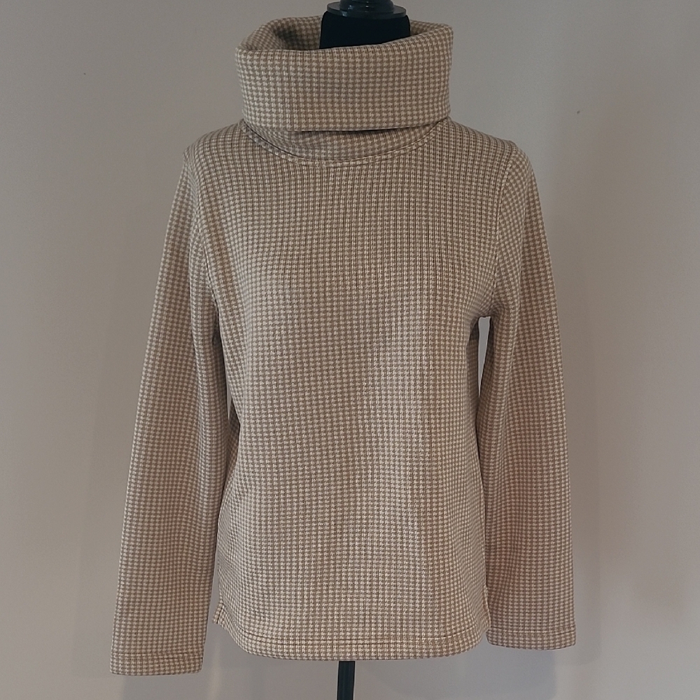 J Crew Cream Chunky Knit Turtleneck Sweater Size M